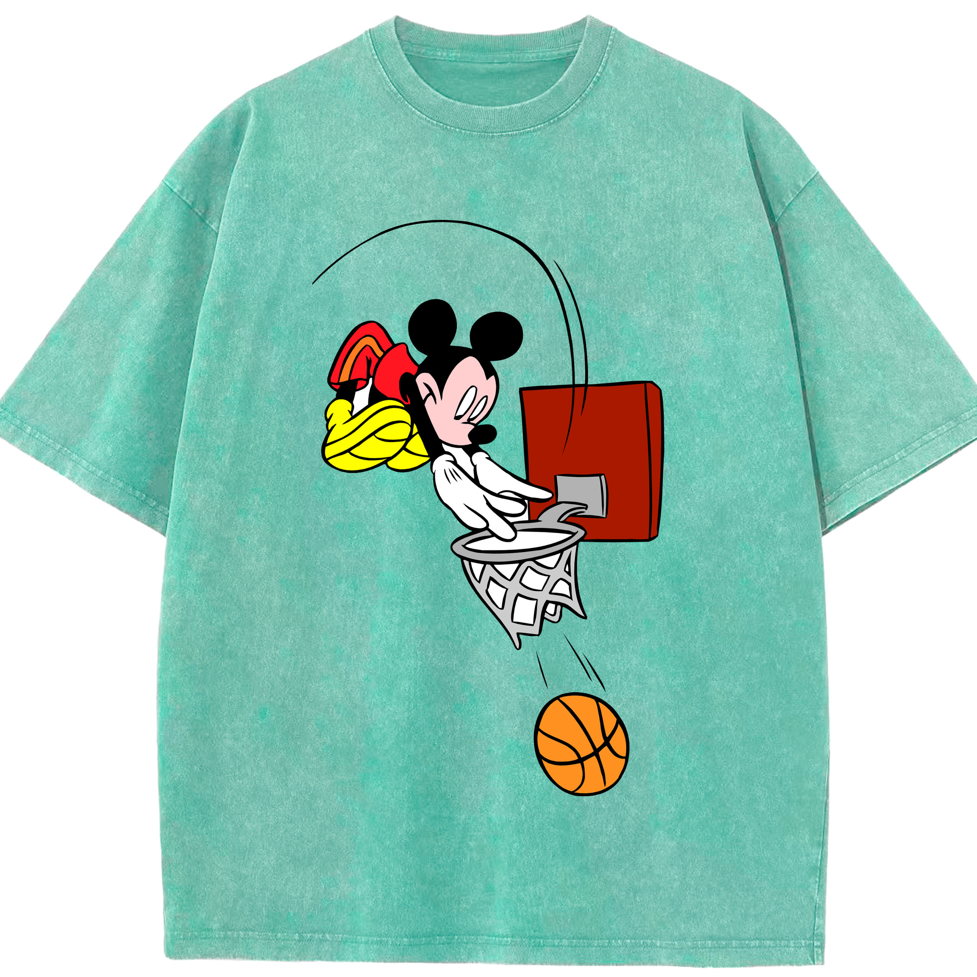 （画像用） ミッキーマウス Mickey Mouse 綿100% ヴィンテージ風 半袖Tシャツ（フロントプリント）